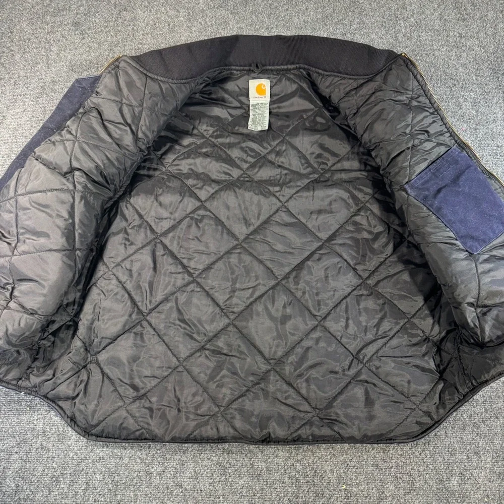 Carhartt V02 NVY Arctic Quilt Lined Duck‎ Vest Midnight Navy Mens 2XL Distressed